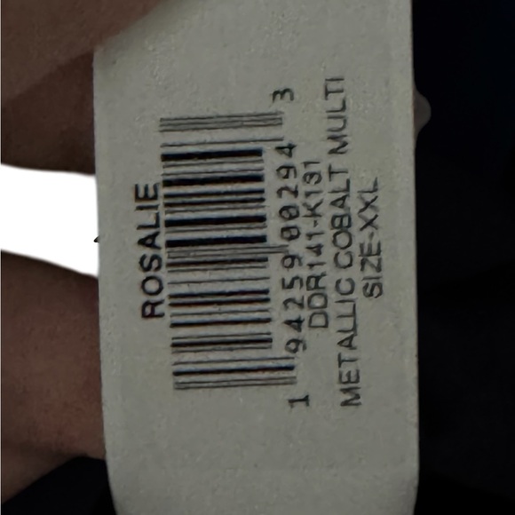 Dress the Population Rosalie Pleated Midi Dress Metallic Cobalt Multicolor NWOT - Picture 6 of 6